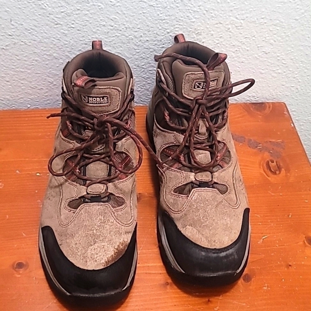 Noble Outfitters All-Around Work Boots Mens Brown Suede Hiking Mid 51000